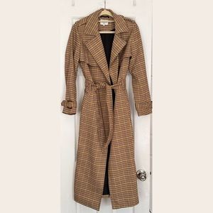 Warehouse check trench coat